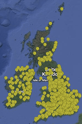 Parkrun locations across the UK